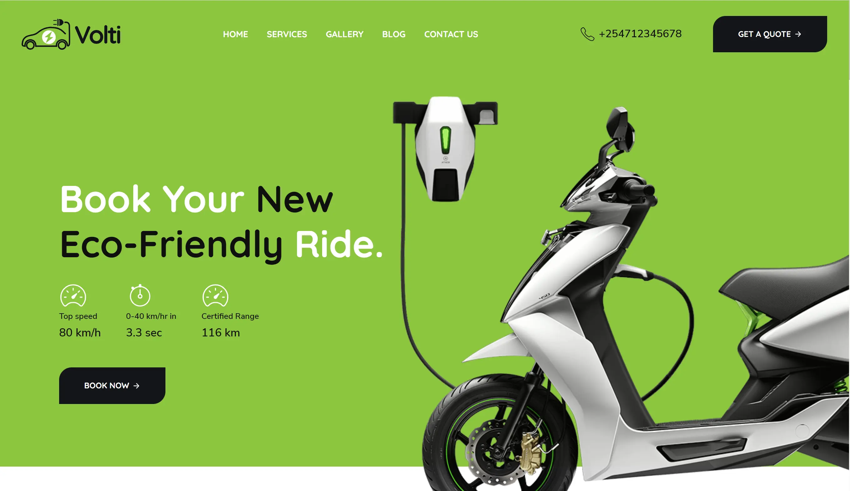 Electric Vehicle Dealership Website Design