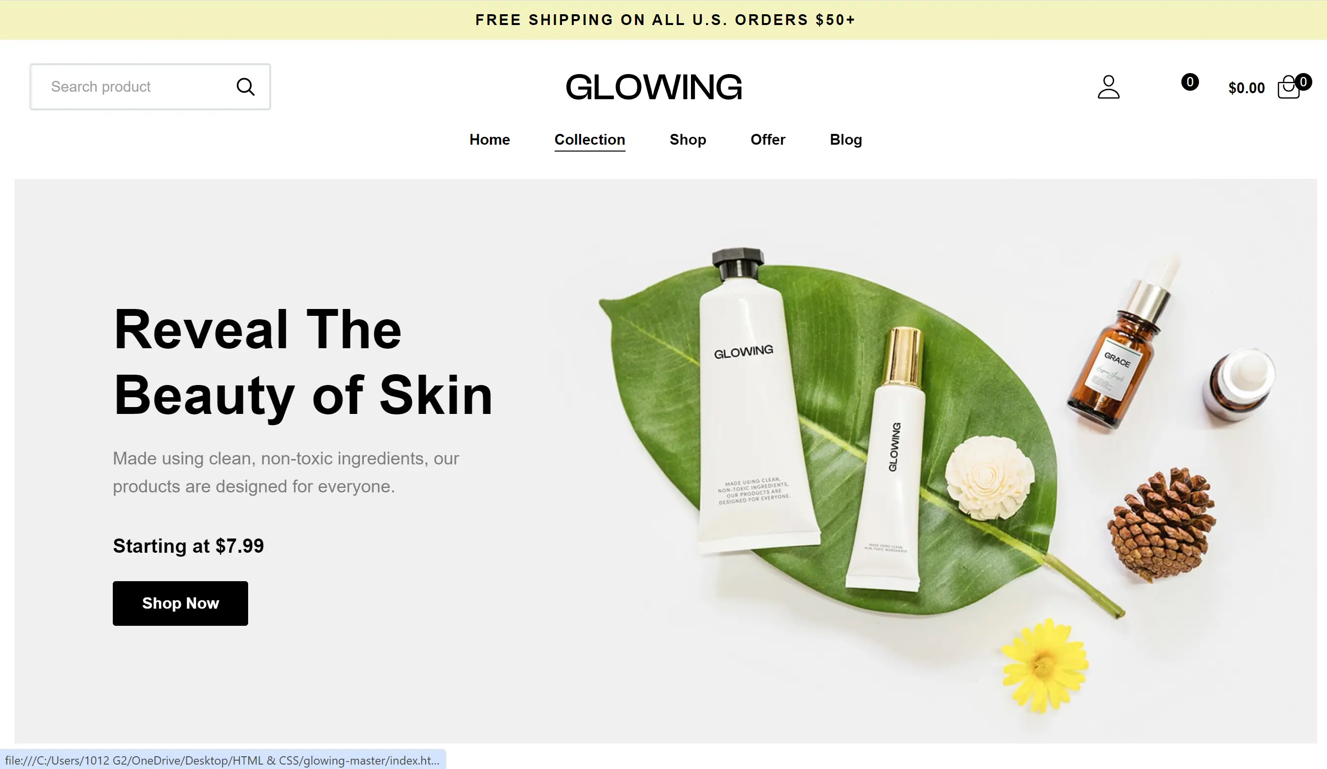 Skincare Products Website