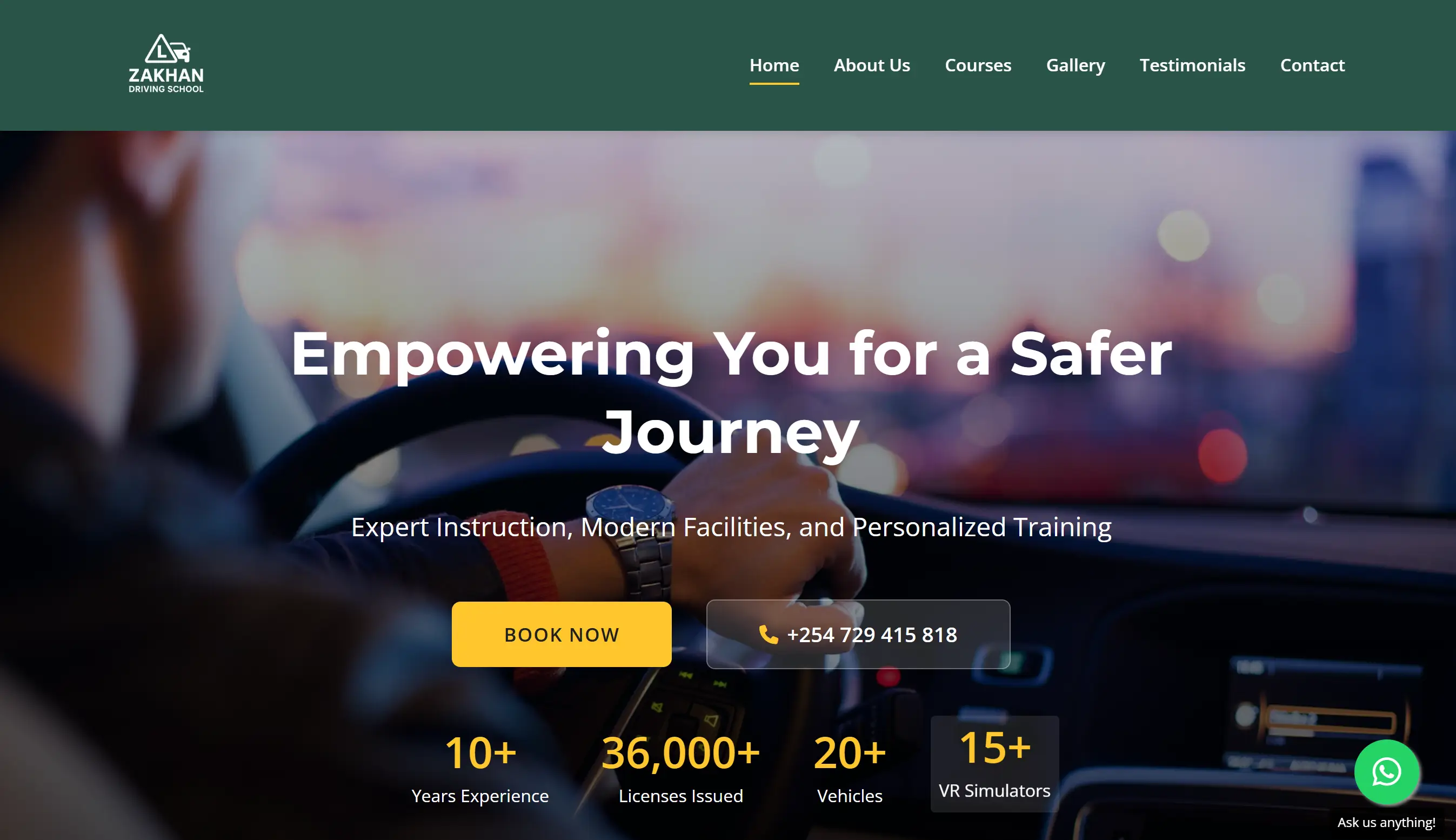 Screenshot of Driving School Website Design in Kenya
